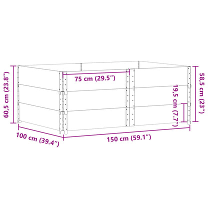 Garden Planter Black 150x100 cm Solid Wood Pine