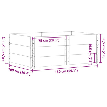 Garden Planter Brown 150x100 cm Solid Wood Pine