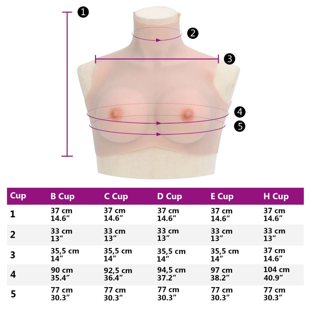 Silicone Breastplate Caucasian C Cup