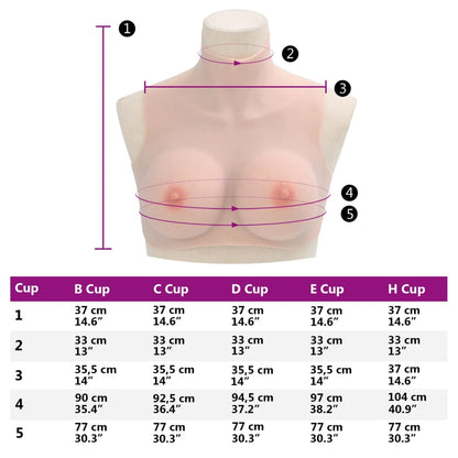 Silicone Breastplate Caucasian E Cup