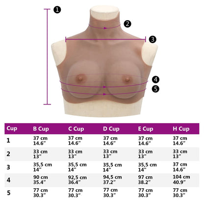 Silicone Breastplate Tan D Cup
