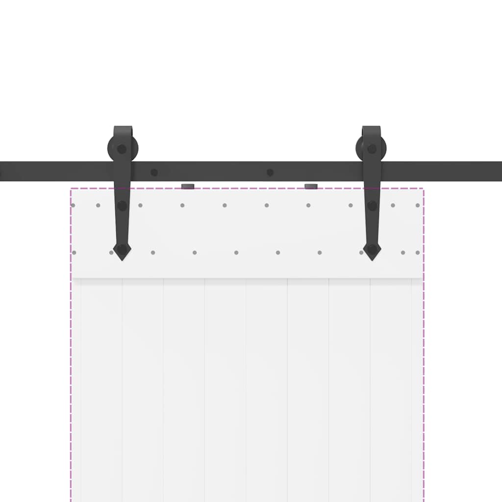 Sliding Door Hardware Kit 152.5 cm Steel Black
