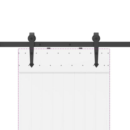 Sliding Door Hardware Kit 152.5 cm Steel Black