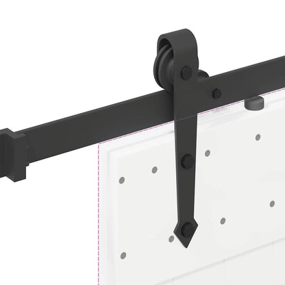 Sliding Door Hardware Kit 152.5 cm Steel Black