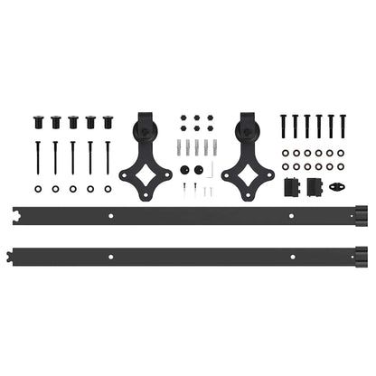 Sliding Door Hardware Kit 152.5 cm Steel Black