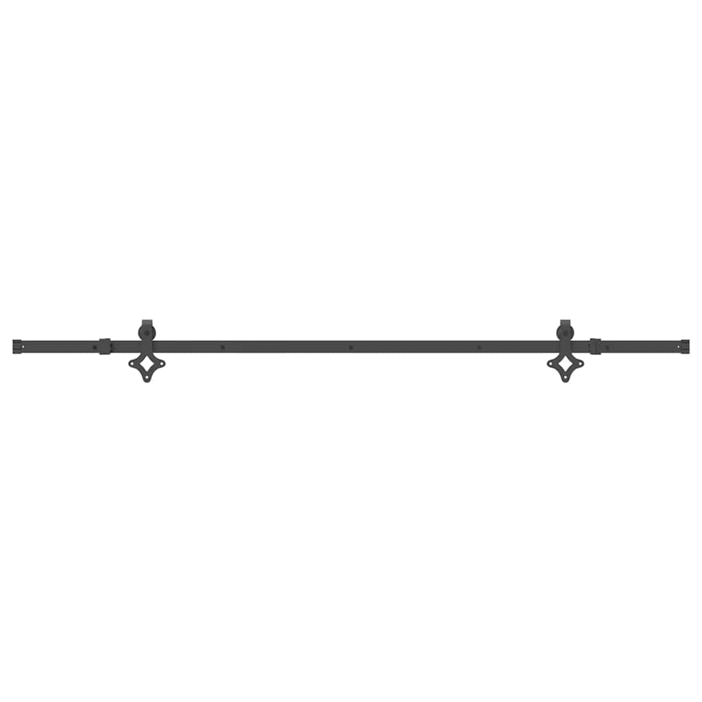 Sliding Door Hardware Kit 213.5 cm Steel Black