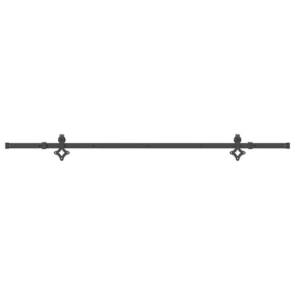 Sliding Door Hardware Kit 213.5 cm Steel Black