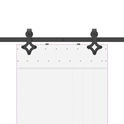 Sliding Door Hardware Kit 213.5 cm Steel Black