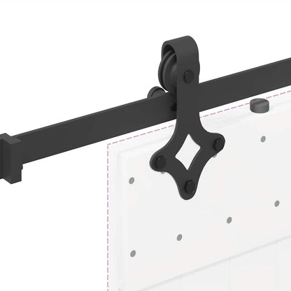 Sliding Door Hardware Kit 213.5 cm Steel Black