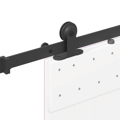 Sliding Door Hardware Kit 213.5 cm Steel Black