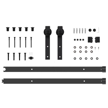 Sliding Door Hardware Kit 152.5 cm Steel Black