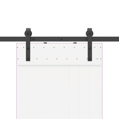 Sliding Door Hardware Kit 152.5 cm Steel Black