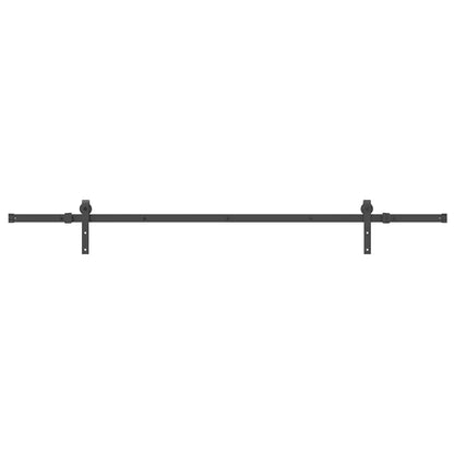 Sliding Door Hardware Kit 213.5 cm Steel Black