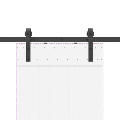 Sliding Door Hardware Kit 213.5 cm Steel Black