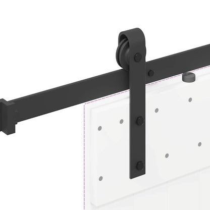 Sliding Door Hardware Kit 213.5 cm Steel Black