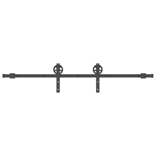 Sliding Door Hardware Kit 183 cm Steel Black