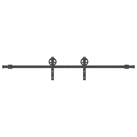 Sliding Door Hardware Kit 200 cm Steel Black