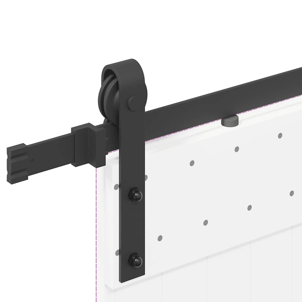 Sliding Door Hardware Kit 183 cm Steel Black