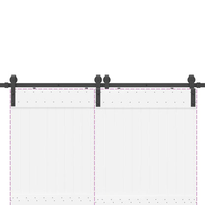 Sliding Door Hardware Kit 200 cm Steel Black