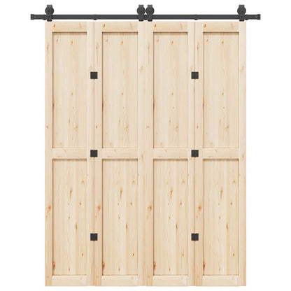 Sliding Door Hardware Kit 183 cm Steel Black