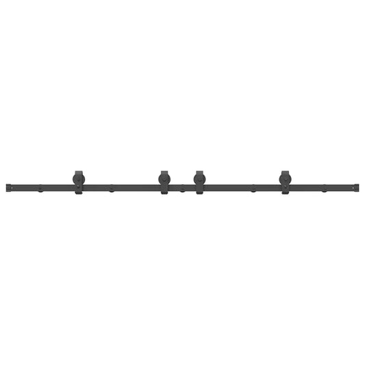 Sliding Door Hardware Kit 200 cm Steel Black
