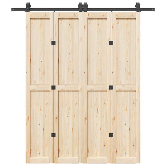 Sliding Door Hardware Kit 200 cm Steel Black