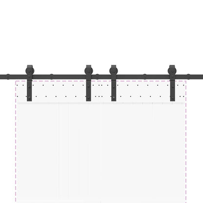 Sliding Door Hardware Kit 183 cm Steel Black