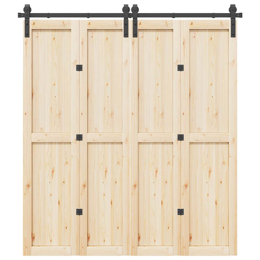 Sliding Door Hardware Kit 200 cm Steel Black