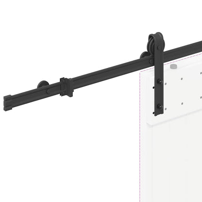 Sliding Door Hardware Kit 183 cm Steel Black