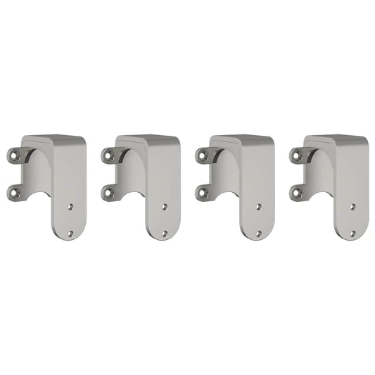 Barn Door Bypass Brackets 4 pcs for Round Rails Stainless Steel