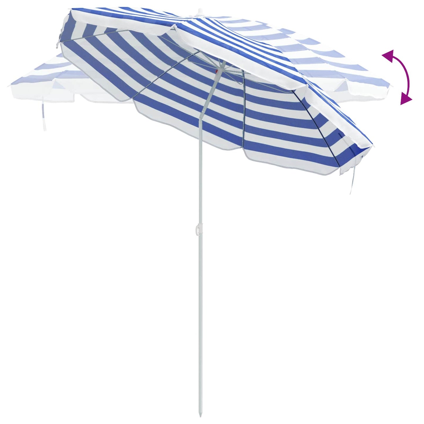 Garden Parasol 206 x 206 x 212 cm 170T Polyester Blue and White