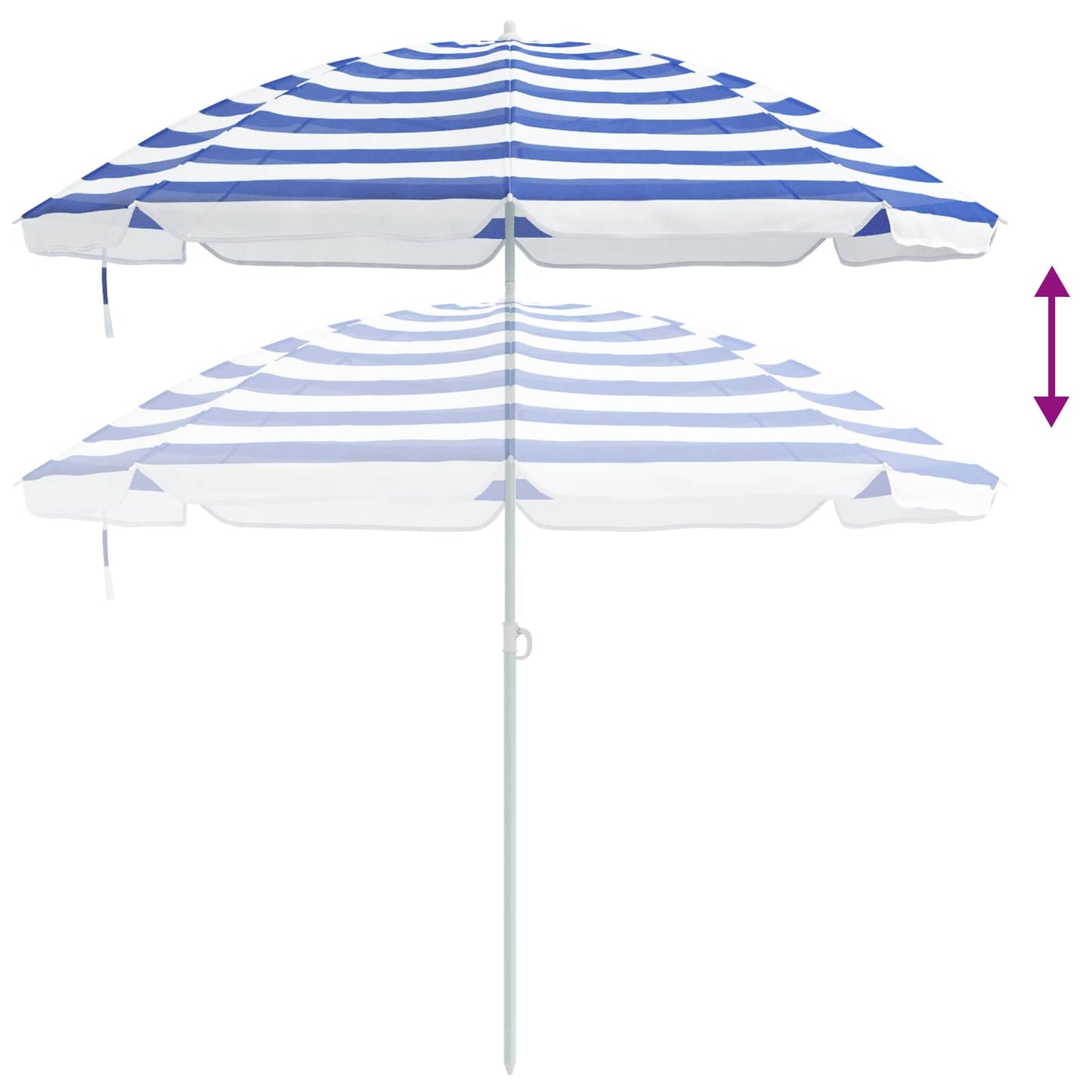 Garden Parasol 206 x 206 x 212 cm 170T Polyester Blue and White