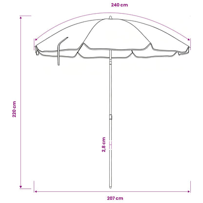 Garden Parasol 206 x 206 x 212 cm 170T Polyester Blue and White