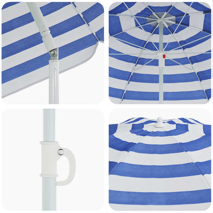 Garden Parasol 263 x 263 x 272 cm 170T Polyester Blue and White
