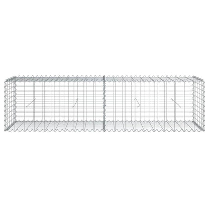 Gabion Basket with Cover 200x50x50 cm Galvanised Iron