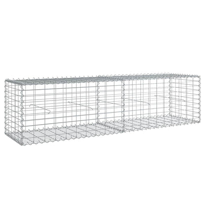 Gabion Basket with Cover 200x50x50 cm Galvanised Iron