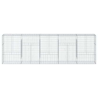 Gabion Basket with Cover 500x50x150 cm Galvanised Iron