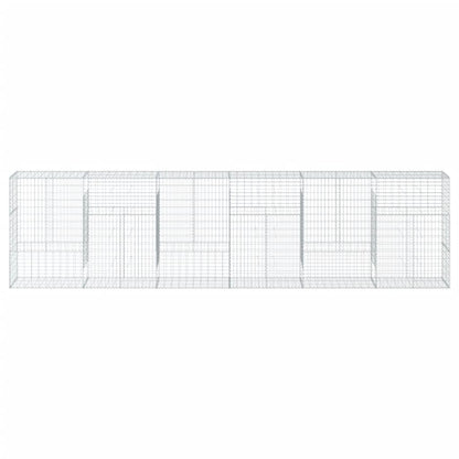 Gabion Basket with Cover 600x50x150 cm Galvanised Iron