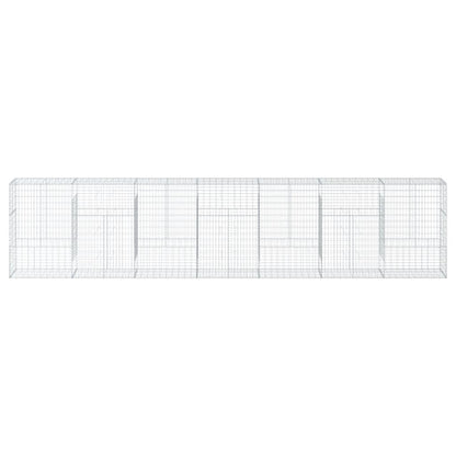 Gabion Basket with Cover 700x50x150 cm Galvanised Iron