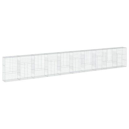 Gabion Basket with Cover 1000x50x150 cm Galvanised Iron