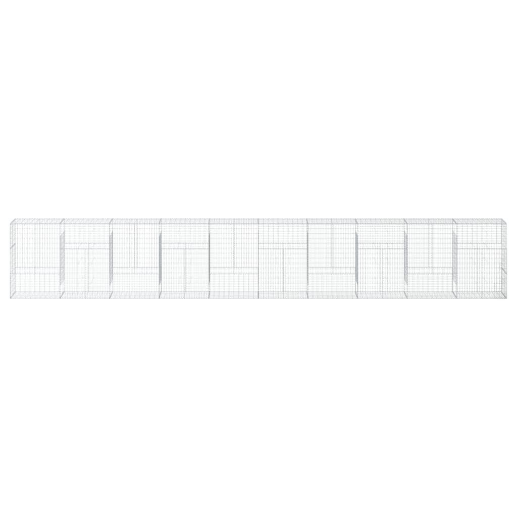 Gabion Basket with Cover 1000x50x150 cm Galvanised Iron