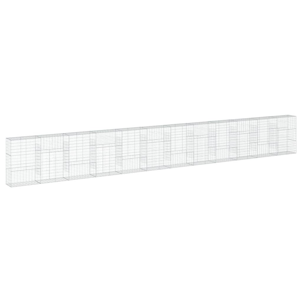 Gabion Basket with Cover 1200x50x150 cm Galvanised Iron