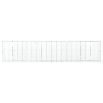 Gabion Basket with Cover 1000x50x200 cm Galvanised Iron