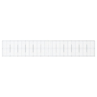 Gabion Basket with Cover 1200x50x200 cm Galvanised Iron