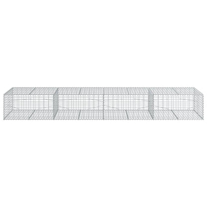 Gabion Basket with Cover 400x100x50 cm Galvanised Iron