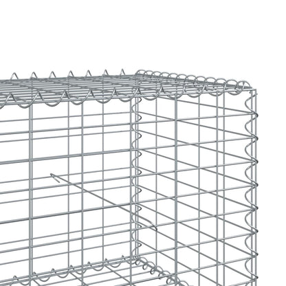Gabion Basket with Cover 400x100x50 cm Galvanised Iron