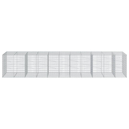 Gabion Basket with Cover 550x100x100 cm Galvanised Iron