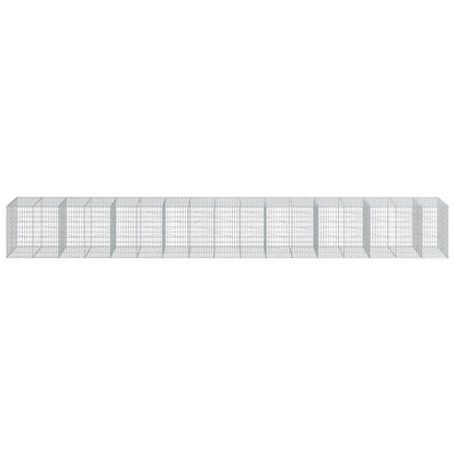 Gabion Basket with Cover 850x100x100 cm Galvanised Iron