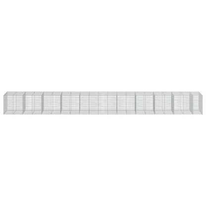 Gabion Basket with Cover 1050x100x100 cm Galvanised Iron