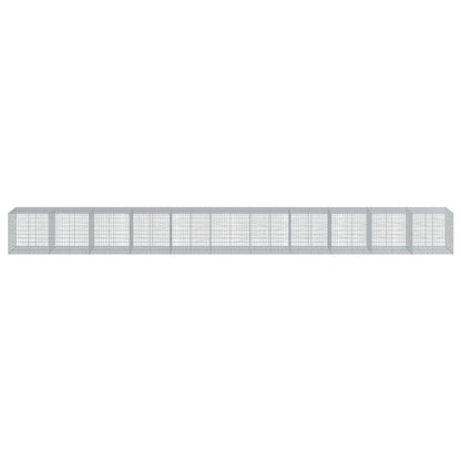 Gabion Basket with Cover 1100x100x100 cm Galvanised Iron